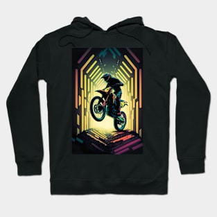 Cyber Future Dirt Bike With Neon Colors Hoodie